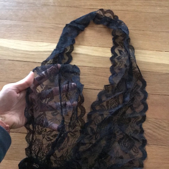 NEW plunge lingerie bodysuit lace black Cutout - Picture 3 of 4